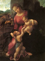 Rest on the Flight into Egypt, with St. John the Baptist